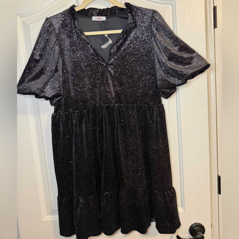 NWT Gee Gee Sparkly Black Dress